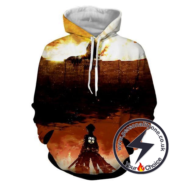 Attack On Titan - Levi Ackerman & Armour Titan 3D - Attack On Titan Hoodies